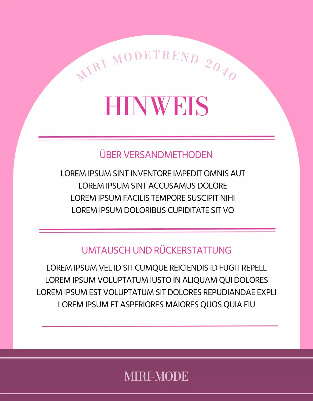 Förderung der trendigen Mode von Rosa