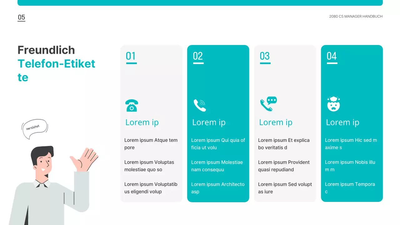 Eine minzige, kuschelige CS-Vertreterschulungshilfe