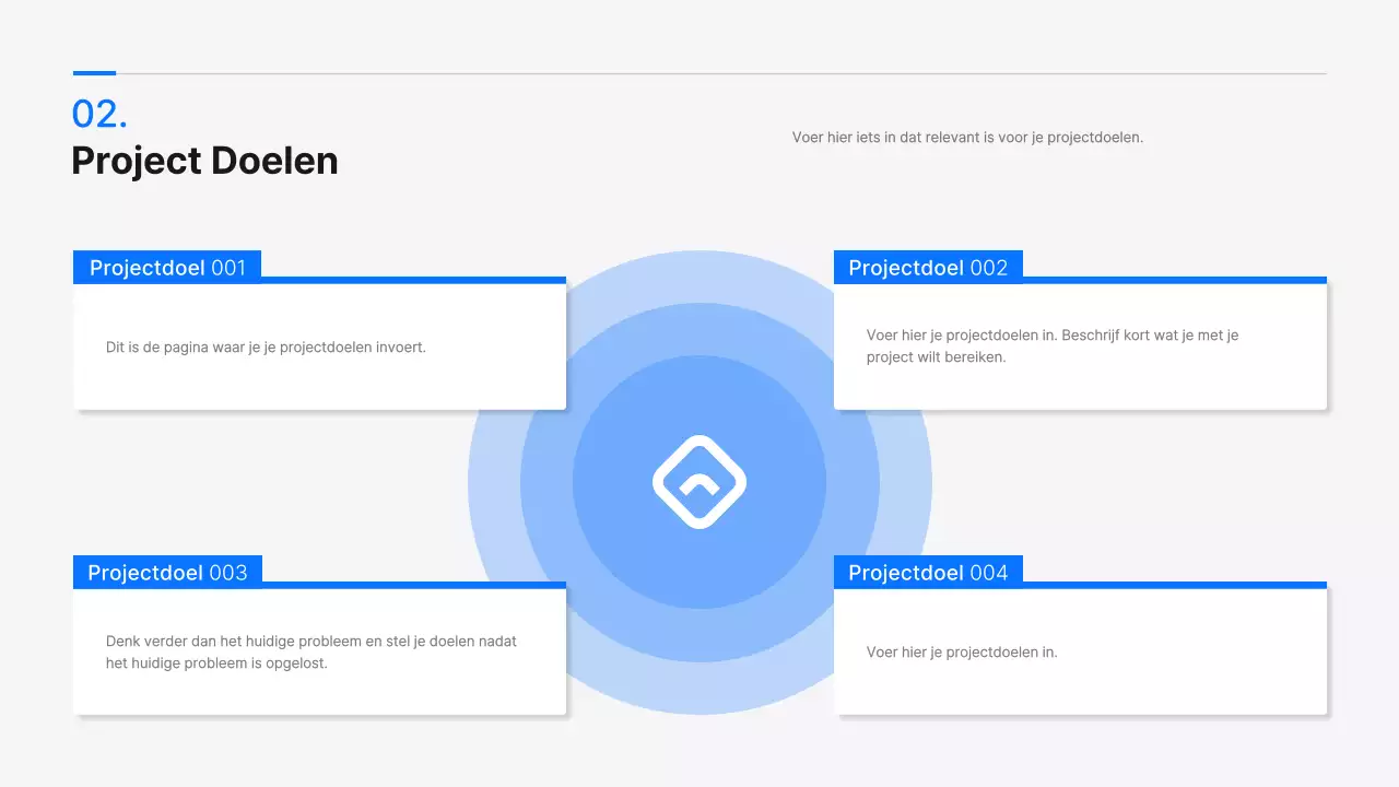 Een modern blauw-wit samenwerkingsprojectvoorstel voor een industrieel-academisch project