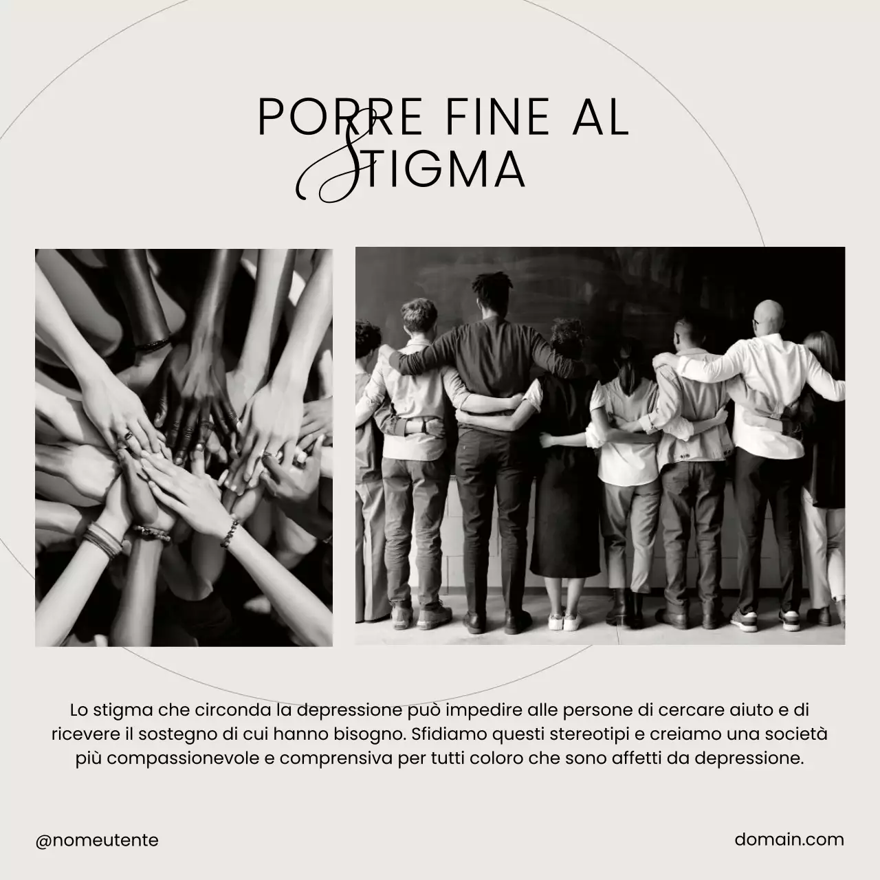 Campagna di auto-amore per la cura della salute mentale in bianco e nero beige
