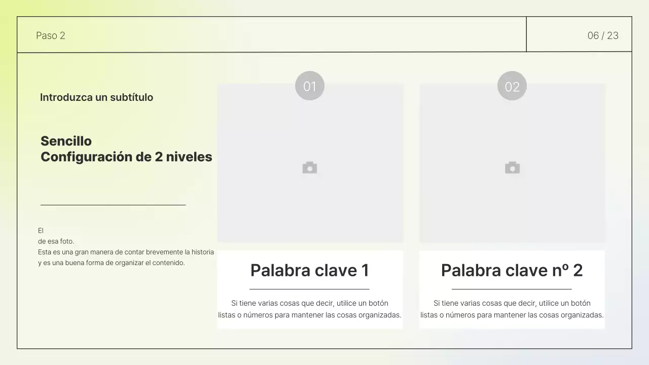 Informe de diseño sencillo en blanco y chartreuse