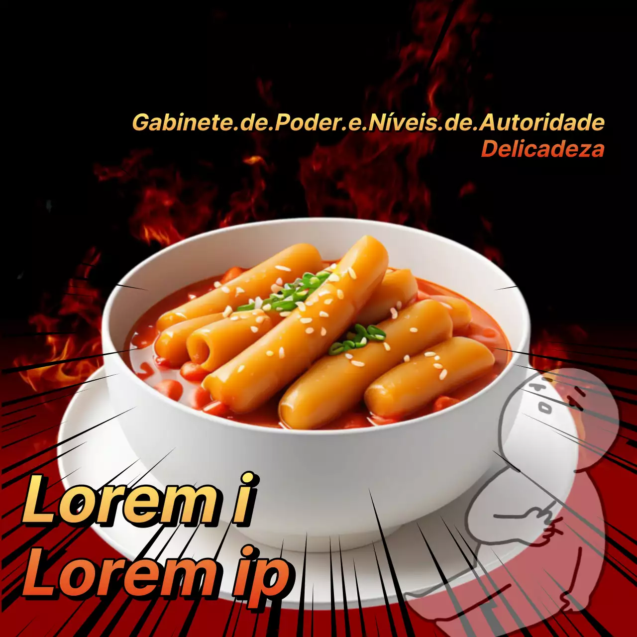 Promover um restaurante de tteokbokki retro vermelho e amarelo