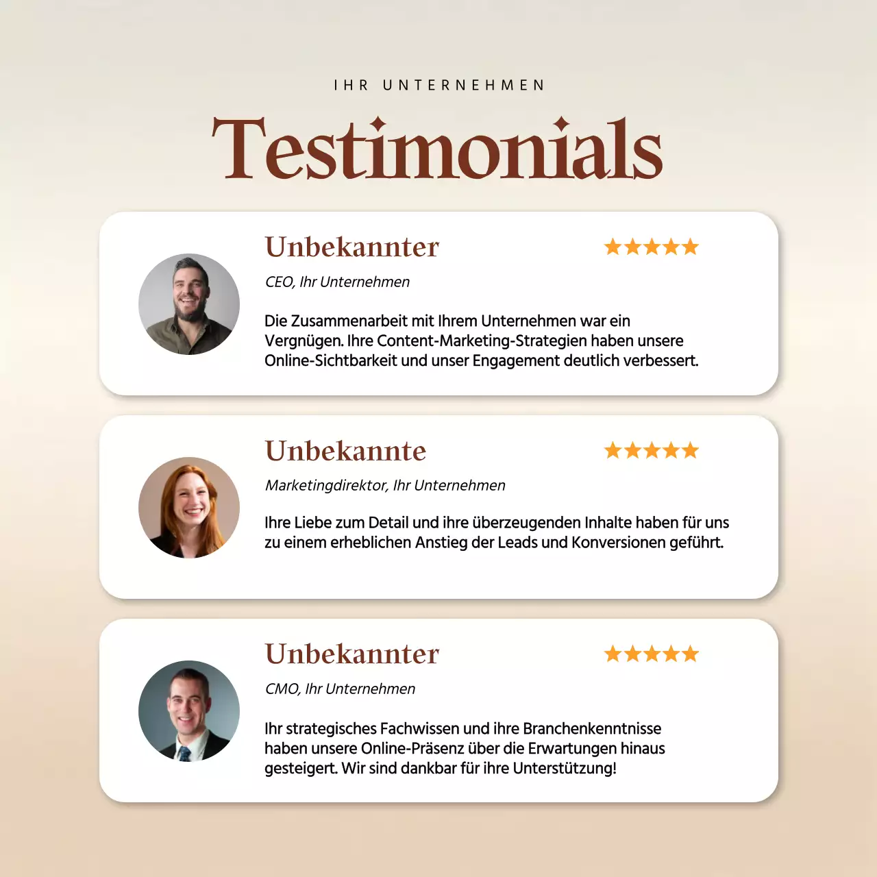 Beige Minimal Customer Testimonial Publicity
