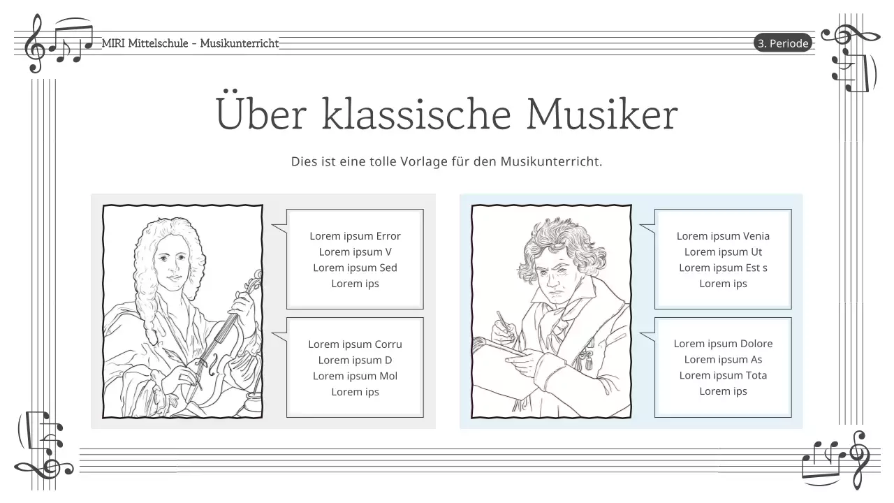 Einfache schwarz-weiße Musiklehrmittel