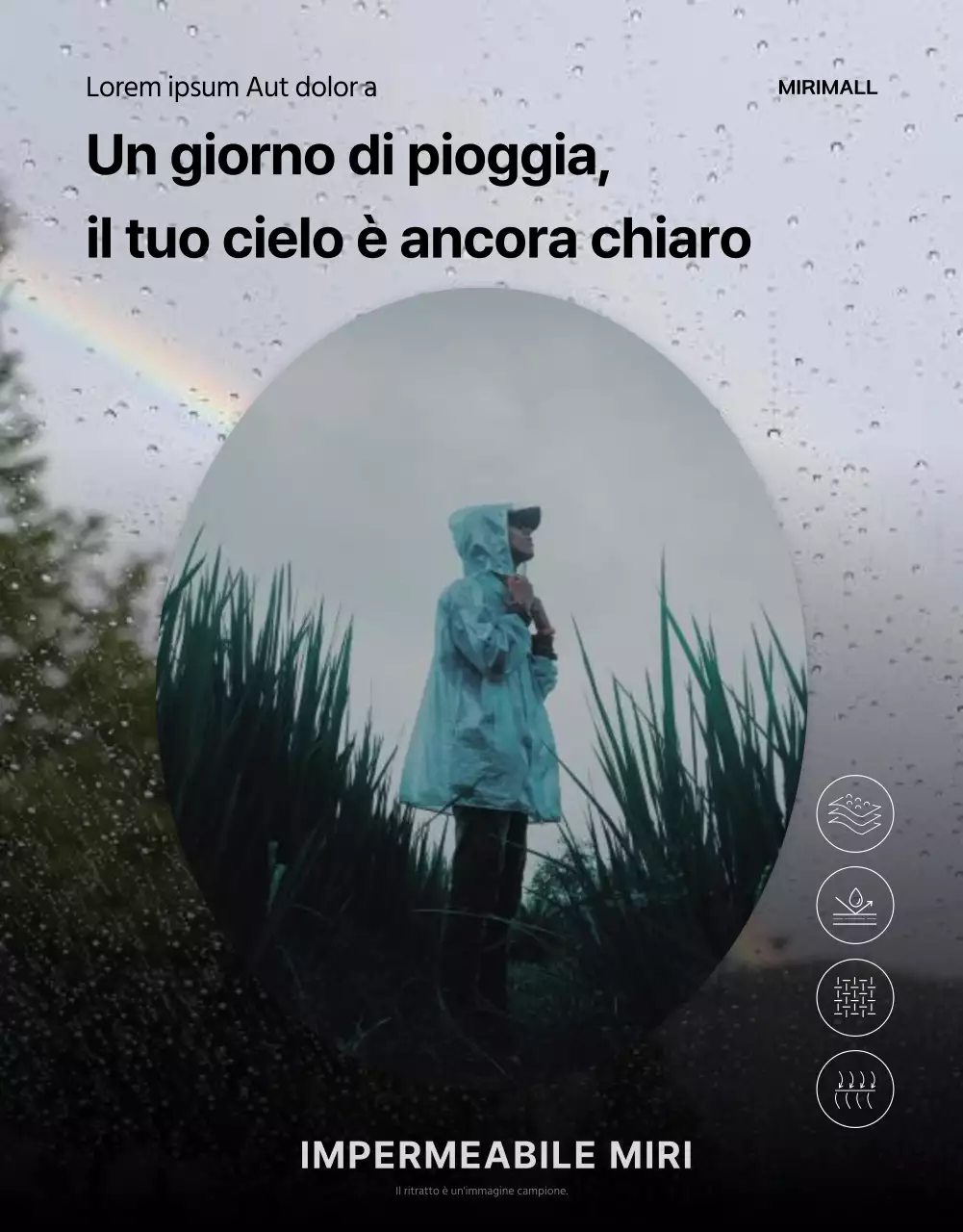 La tendenza dell'impermeabile nero e blu per la stagione delle piogge