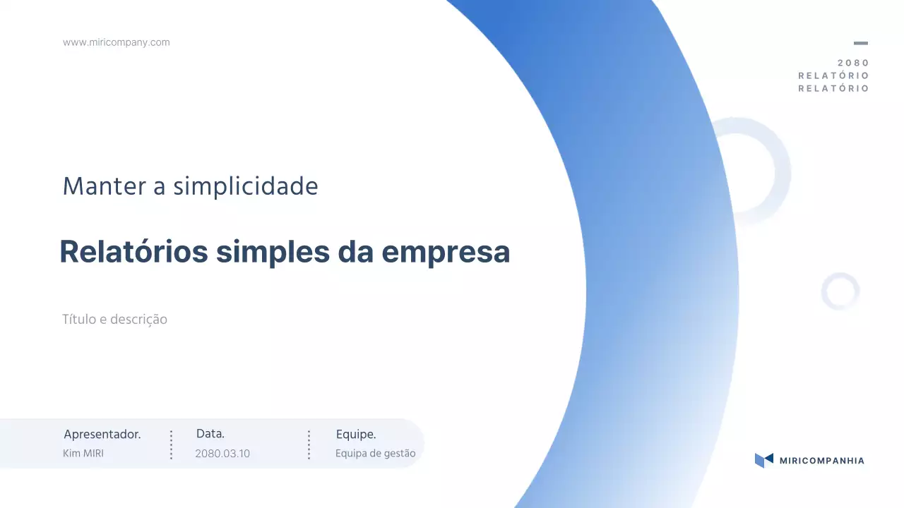 Um relatório simples em azul e azul claro