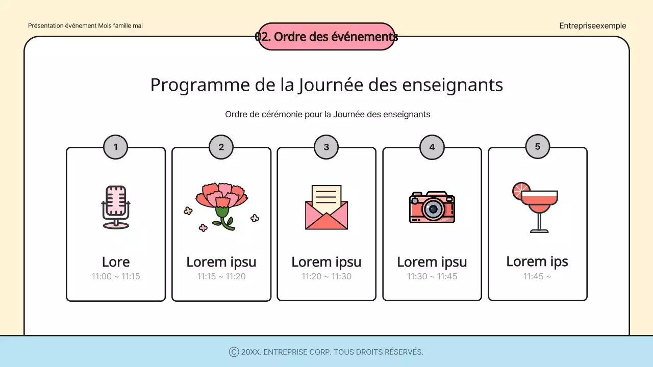 Le programme de la journée des enseignants "Ivory and Rainbow's Pretty" Planificateur d'événements