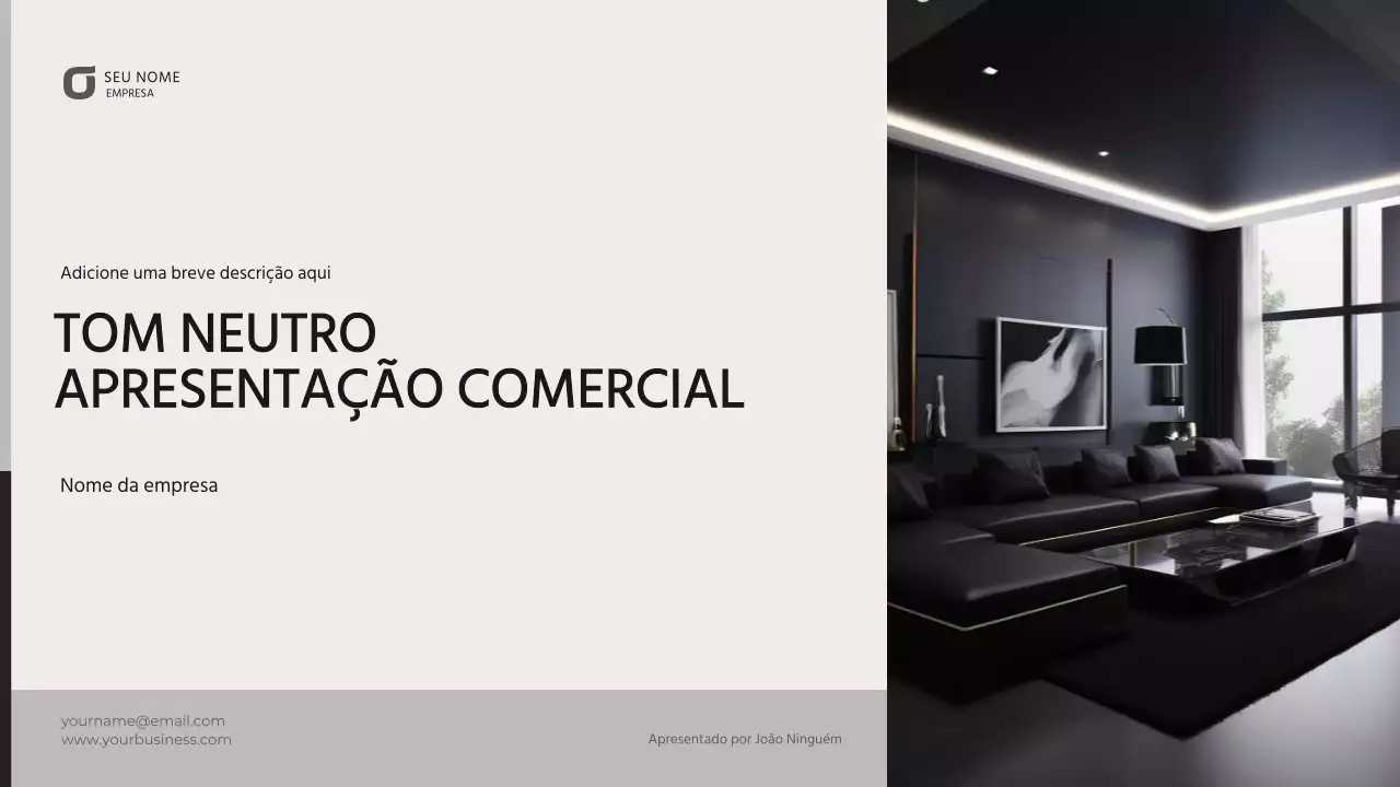 Apresentação comercial em tom neutro