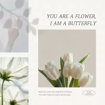 A simple sentimental post in ivory color