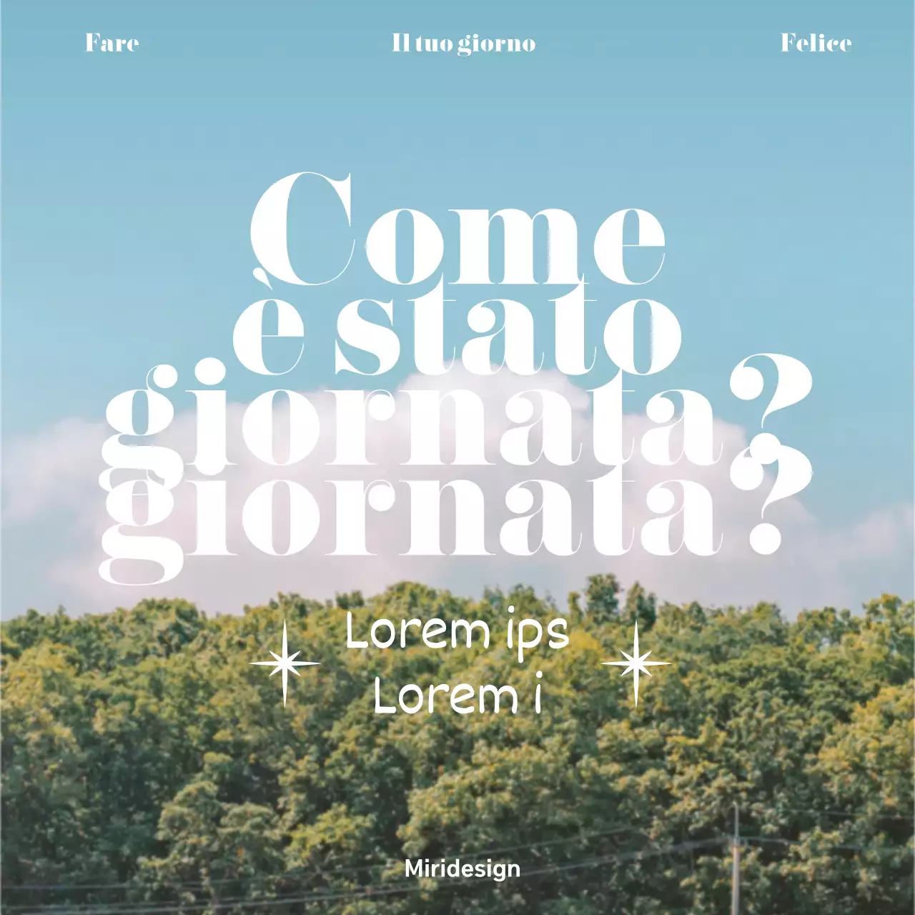 Un annuncio semplice ed emozionale in astratto