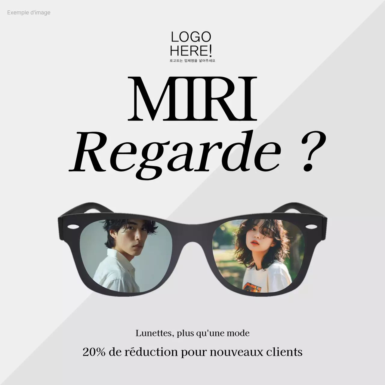 Guide de l'événement en noir et blanc, avec des lunettes propres