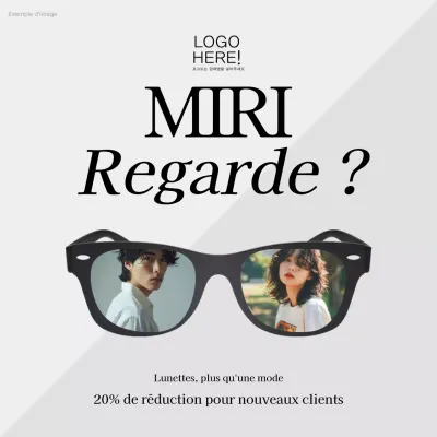Guide de l'événement en noir et blanc, avec des lunettes propres