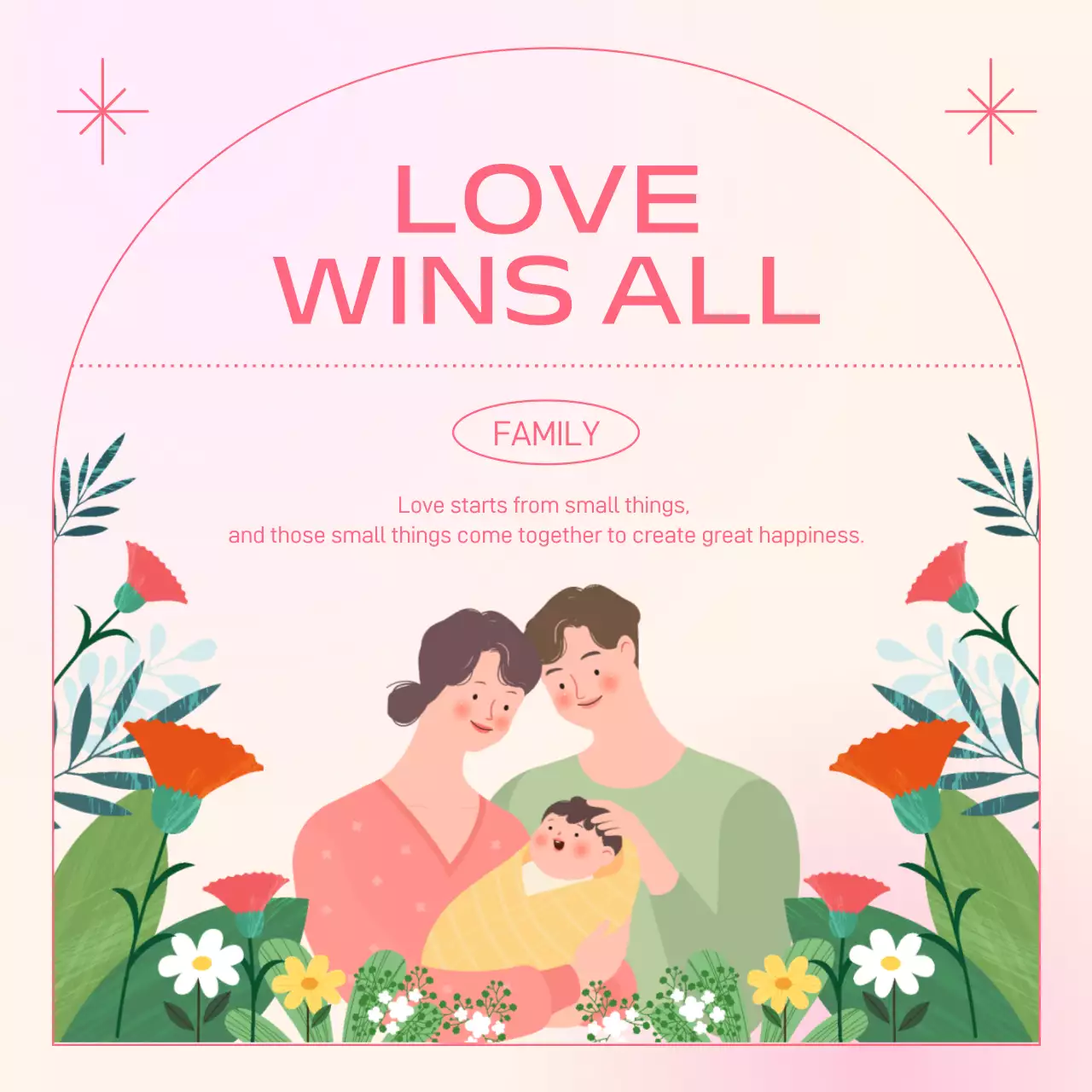 Pink and green for a cute Family History Month post