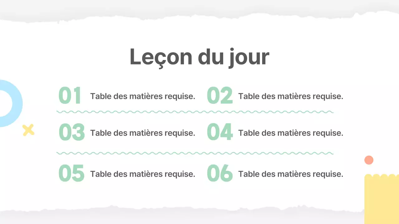 Matériel scolaire de base en jaune et vert