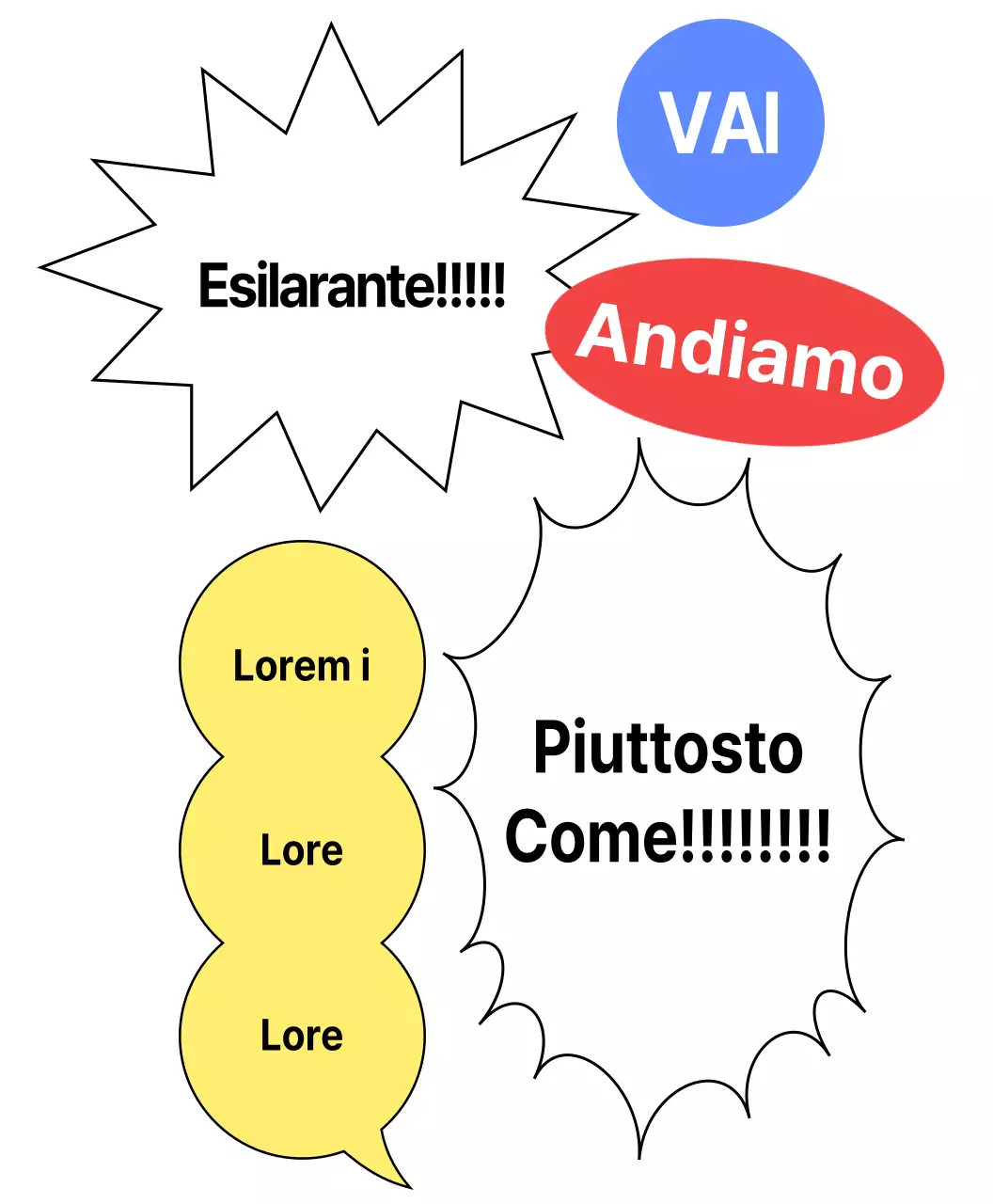 Gruppo di pompon con bolle vocali