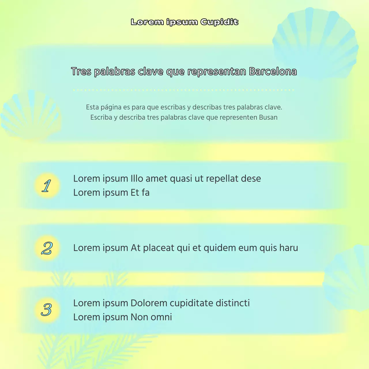 Poste guía del barrio de Busan con toques de amarillo y azul claro