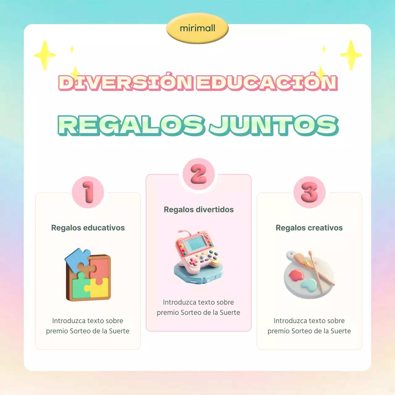 Sobre el Sorteo de la Suerte en rosa y menta