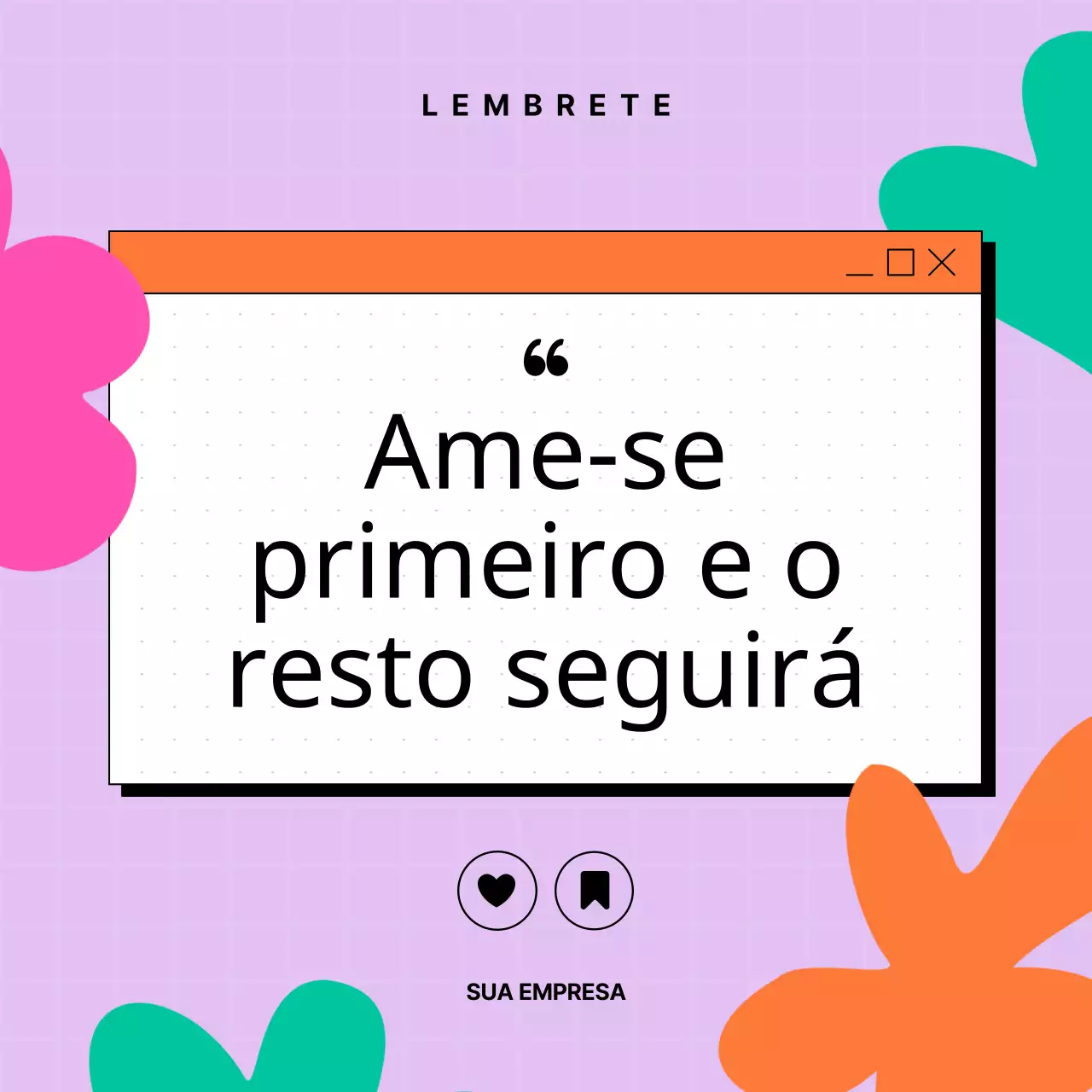 Publicidade ao amor-próprio roxo e arrojado