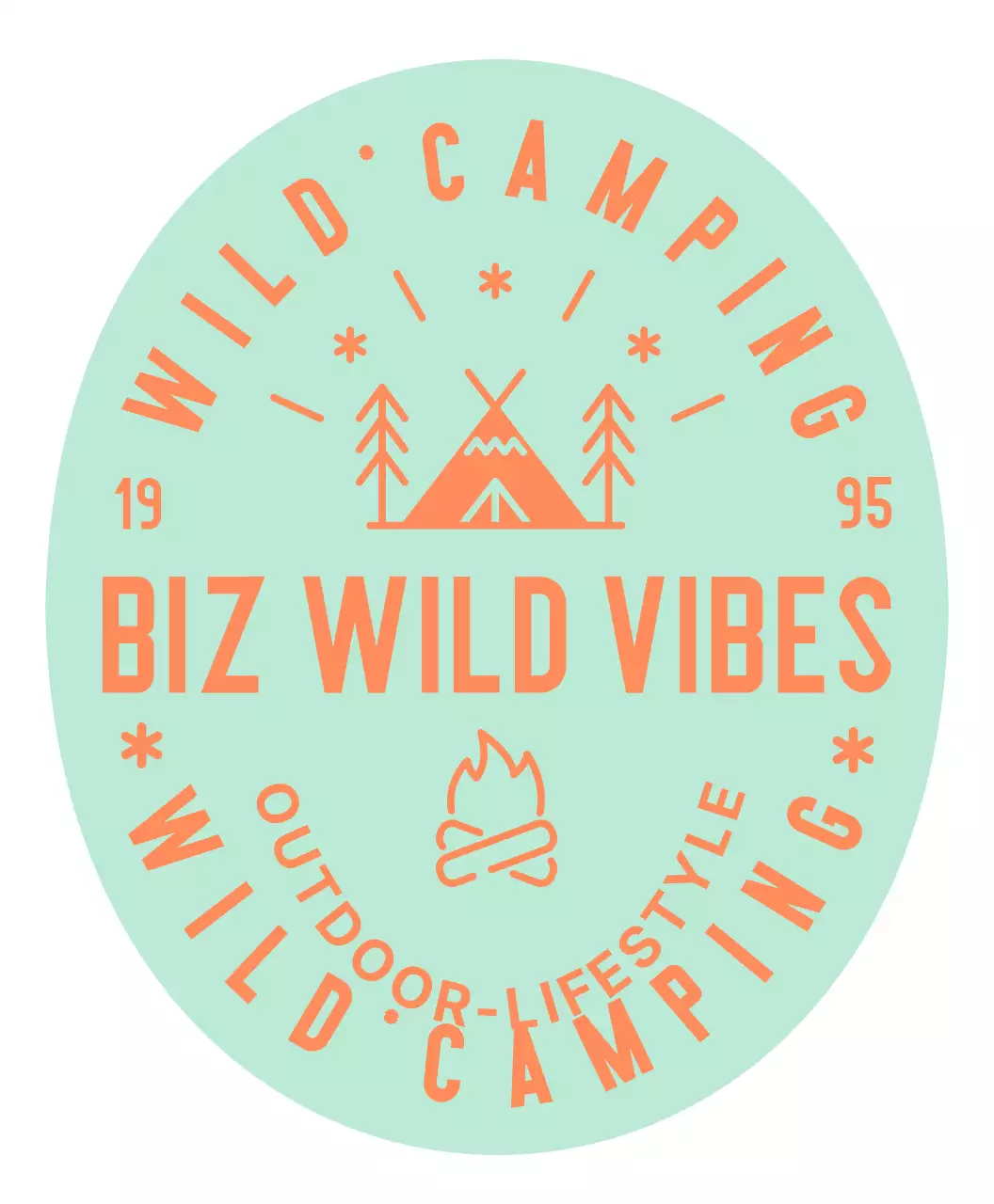 Vintage farbigen Outdoor-, Camping-Shop-Logo, Symbol-Design Zelt Illustration, Lagerfeuer Illustration T-Shirt