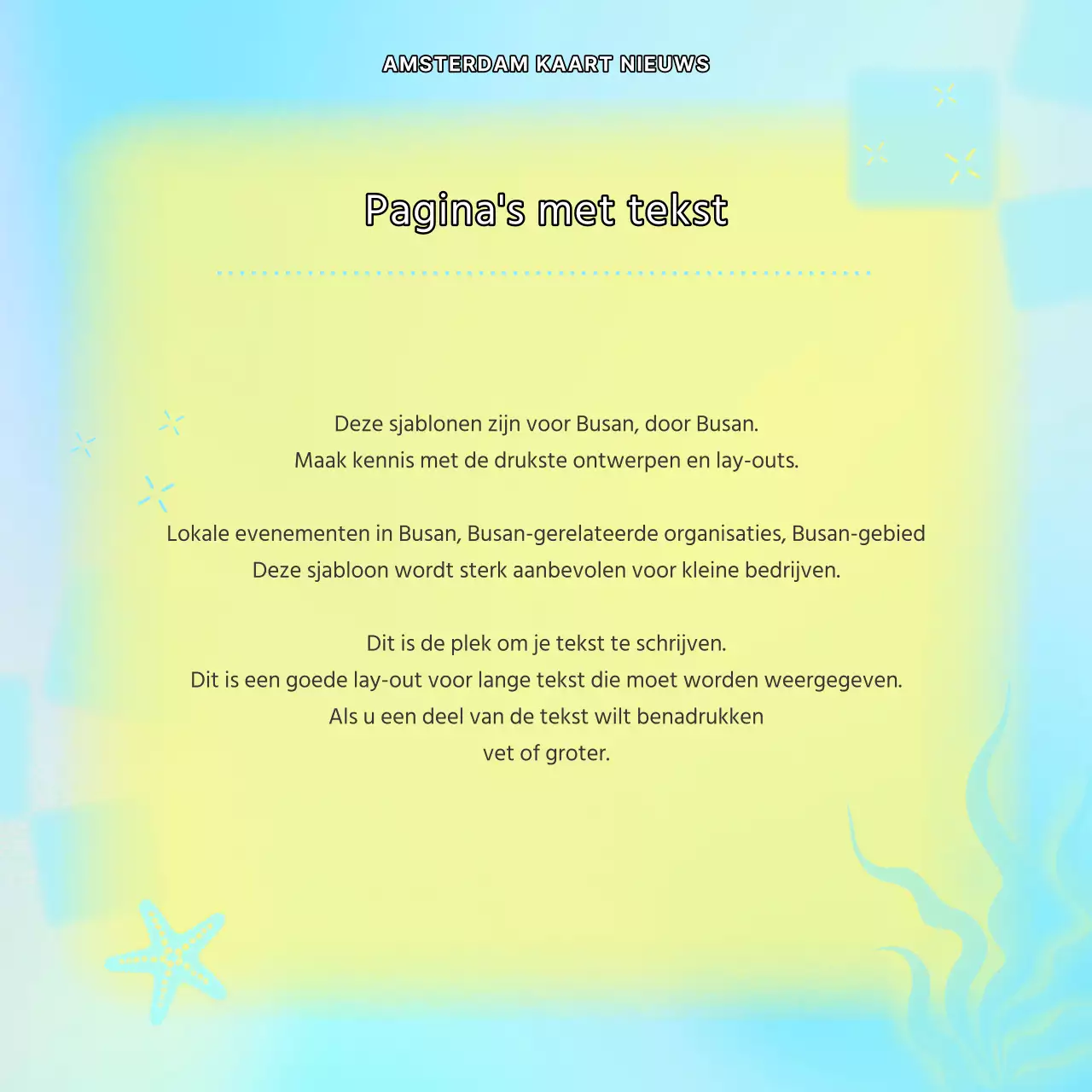 Busan buurtgids met gele en lichtblauwe accenten