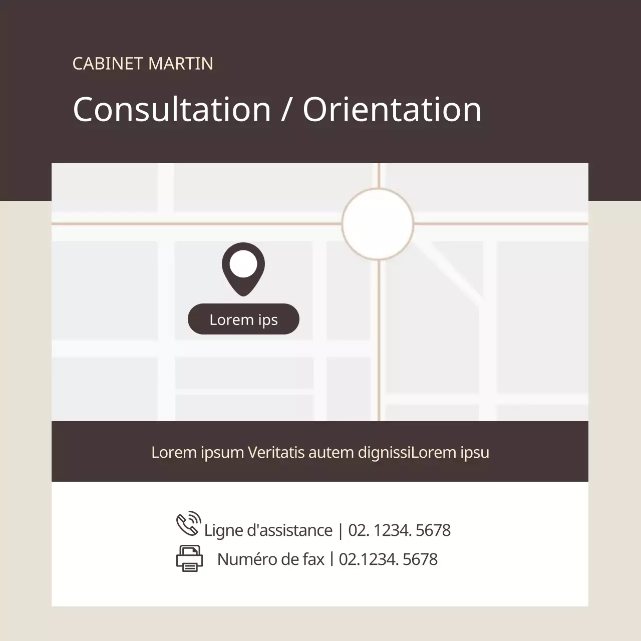 Promouvoir un cabinet d'avocats moderne en marron et beige