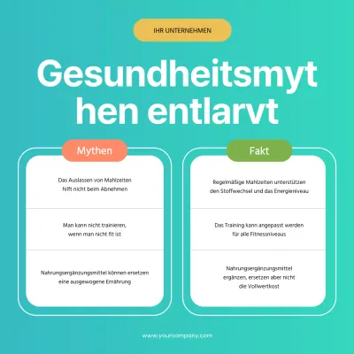 Green Bold Minimal Weltgesundheitstag Mythos oder Tatsache Werbung