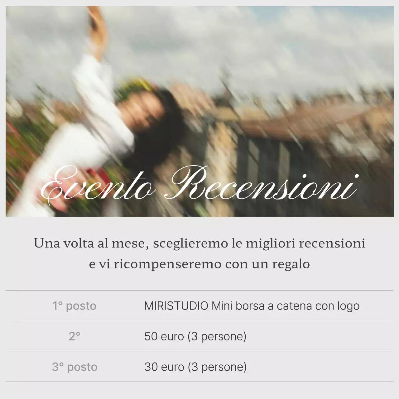 Social media marketing di tendenza in beige e grigio Promuovere le recensioni dei prezzi dei menu