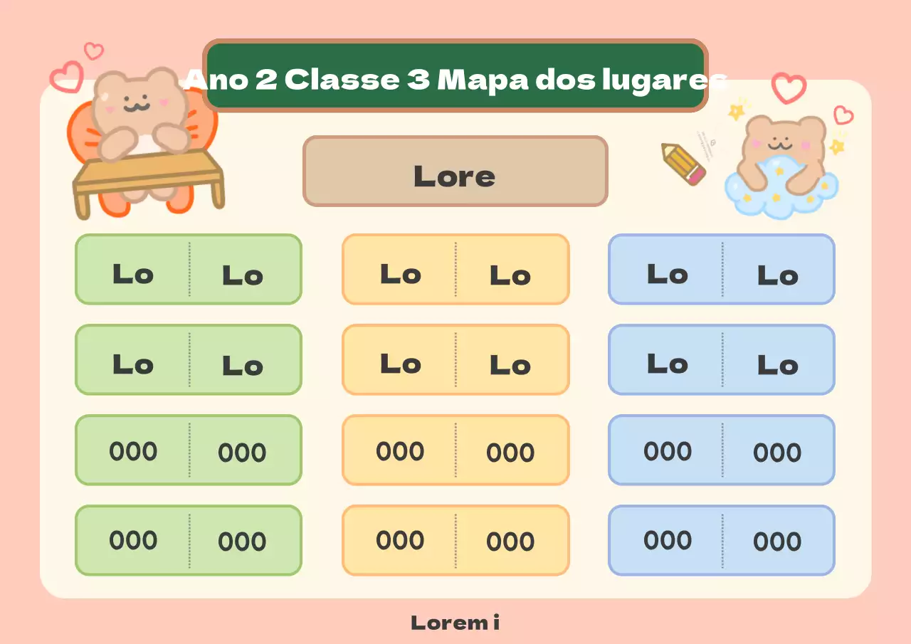 Afixar um bonito mapa de lugares cor-de-rosa e amarelo na sala de aula