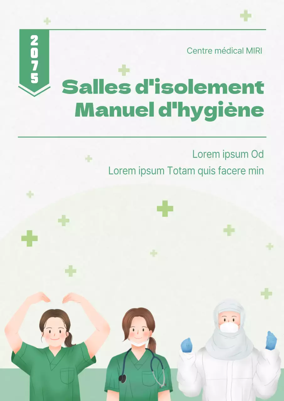 Couverture du manuel d'hygiène de l'unité de soins en vert et chartreuse