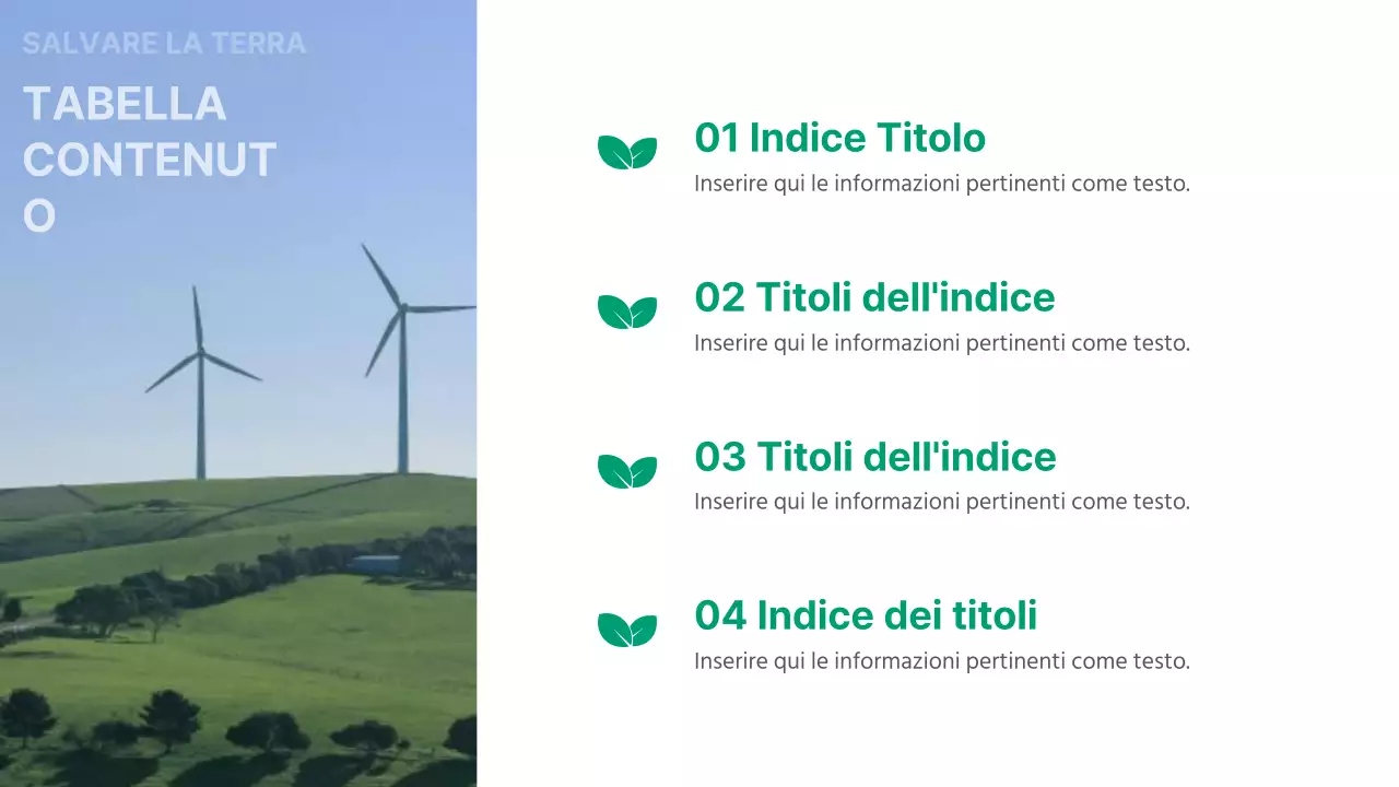 Un'introduzione di base verde e bianca al business dell'energia verde