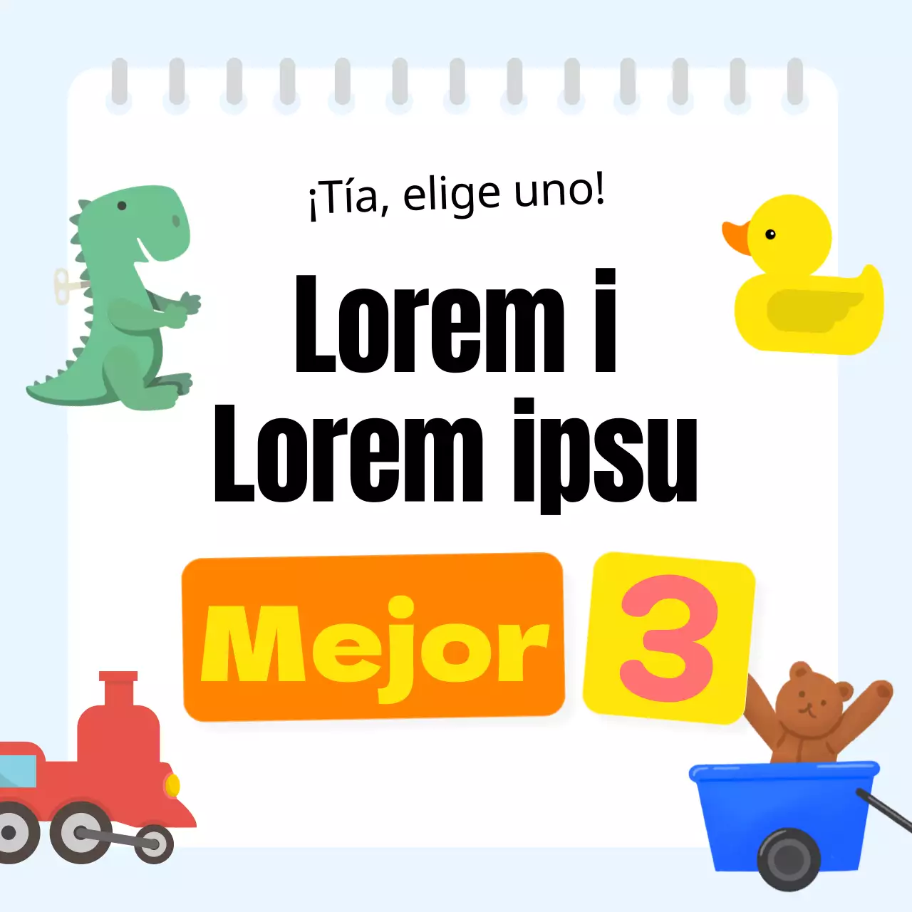 Promover juguetes blancos y sencillos para el Día del Niño