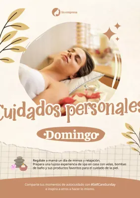 Promoción del autocuidado en el Día de la Madre Brown Simple