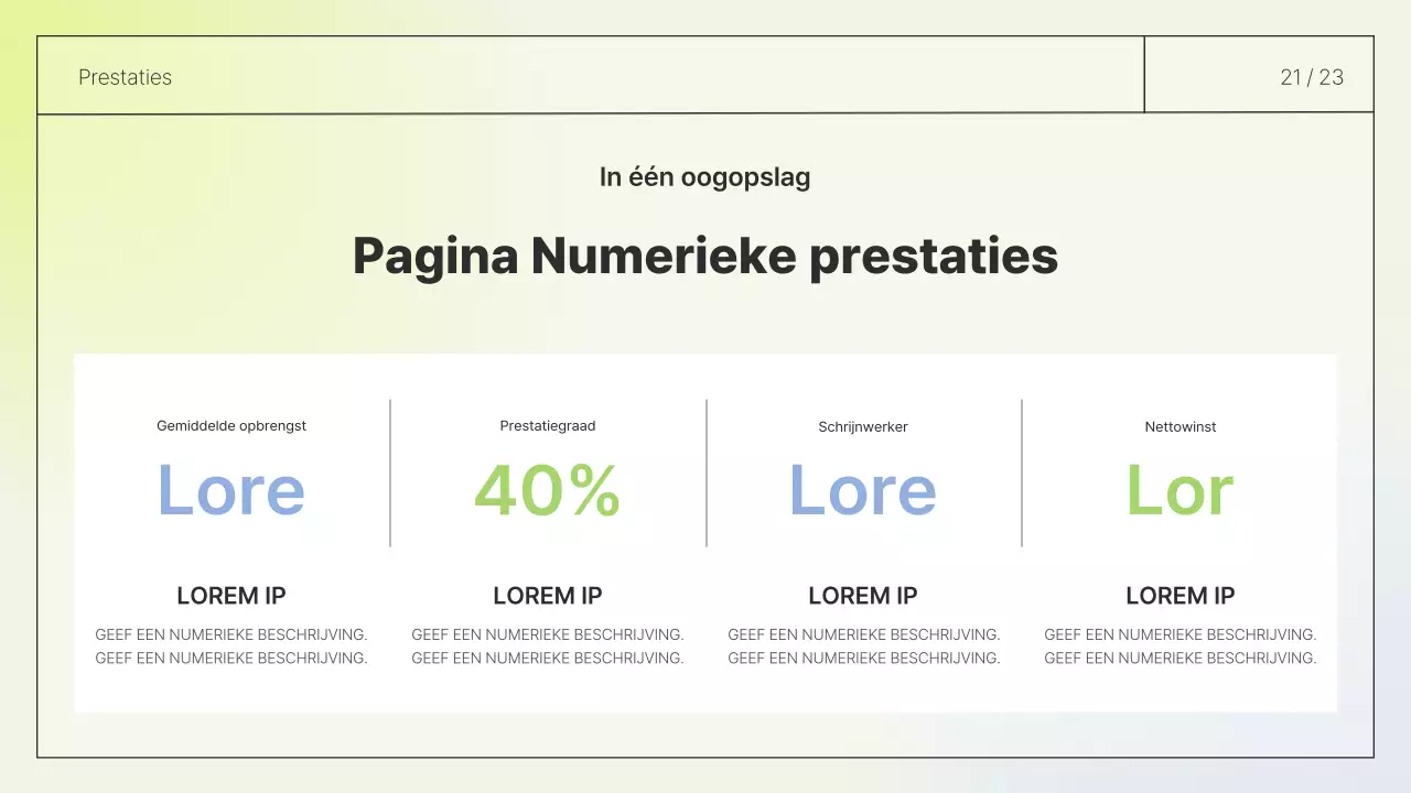Eenvoudig lay-out rapport in wit en chartreuse