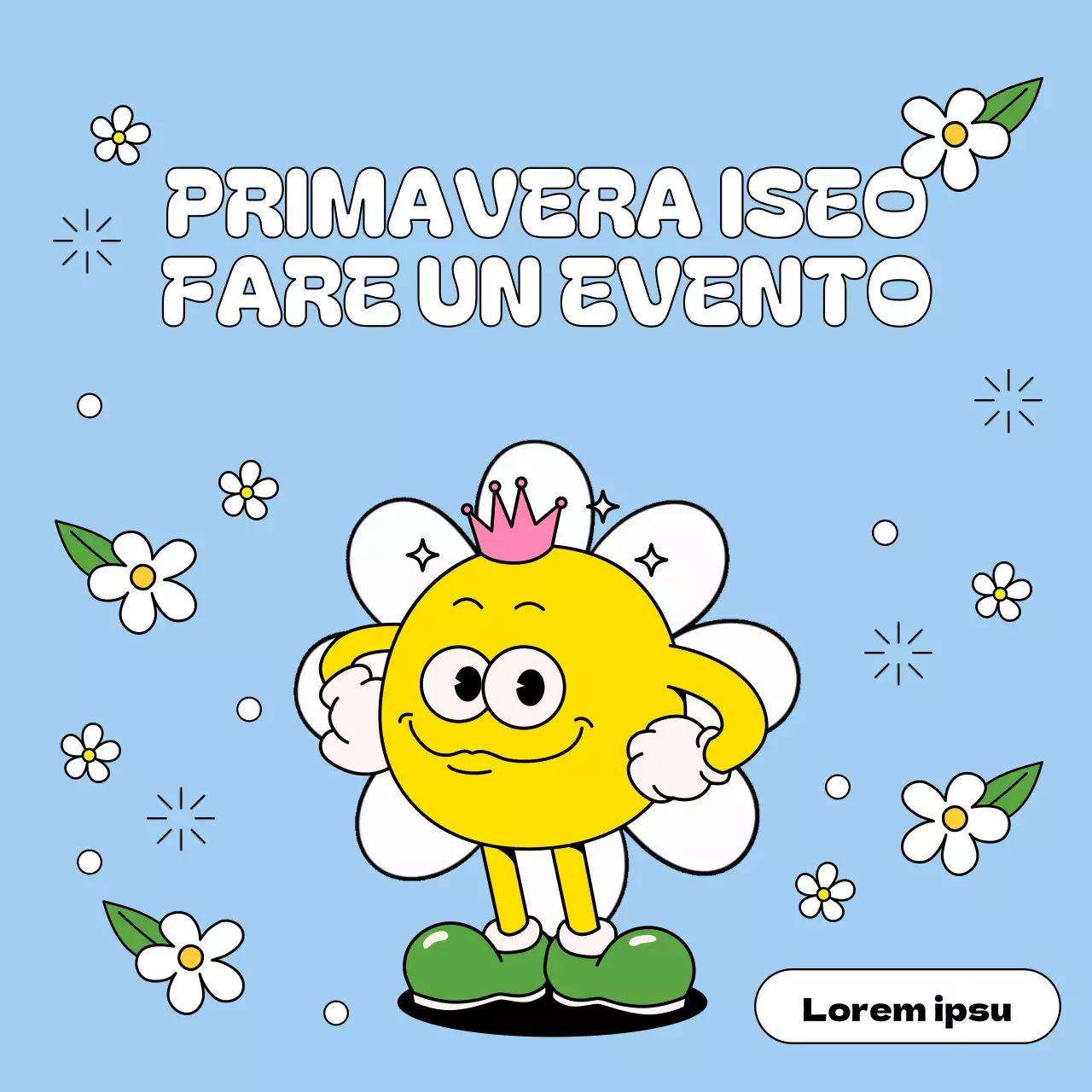 Un annuncio di vendita primaverile pop-art in giallo e rosa