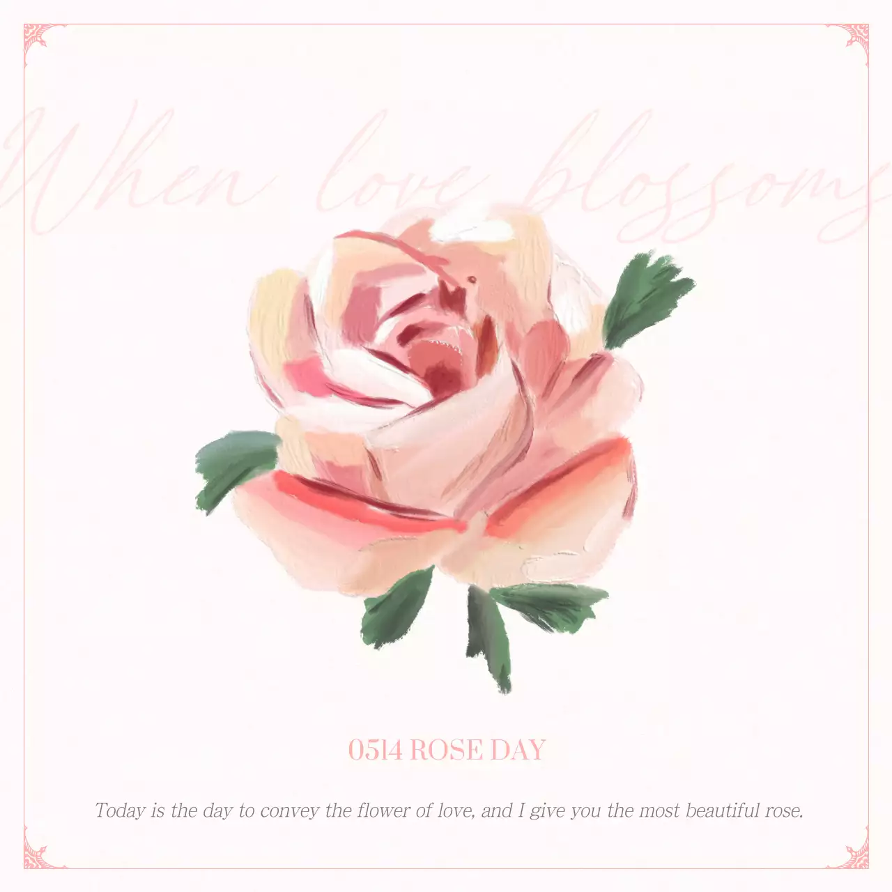 Pink Floral Love Invitation Social Media Post