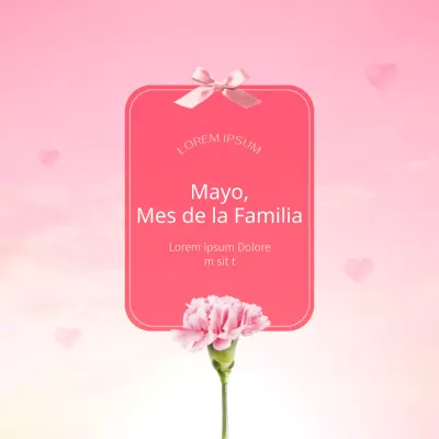 Sencillo post de sentimientos del Mes del Hogar en rosa y blanco