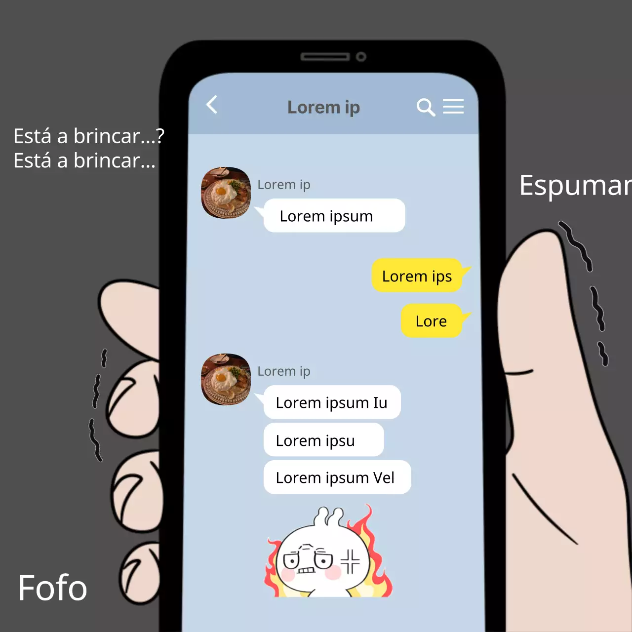 Tuíte do meme do espaçamento do gag preto e azul claro