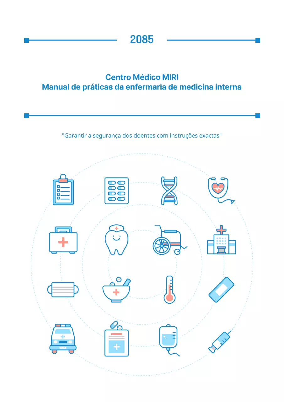 Capa de manual de trabalho de enfermaria azul e cor-de-rosa