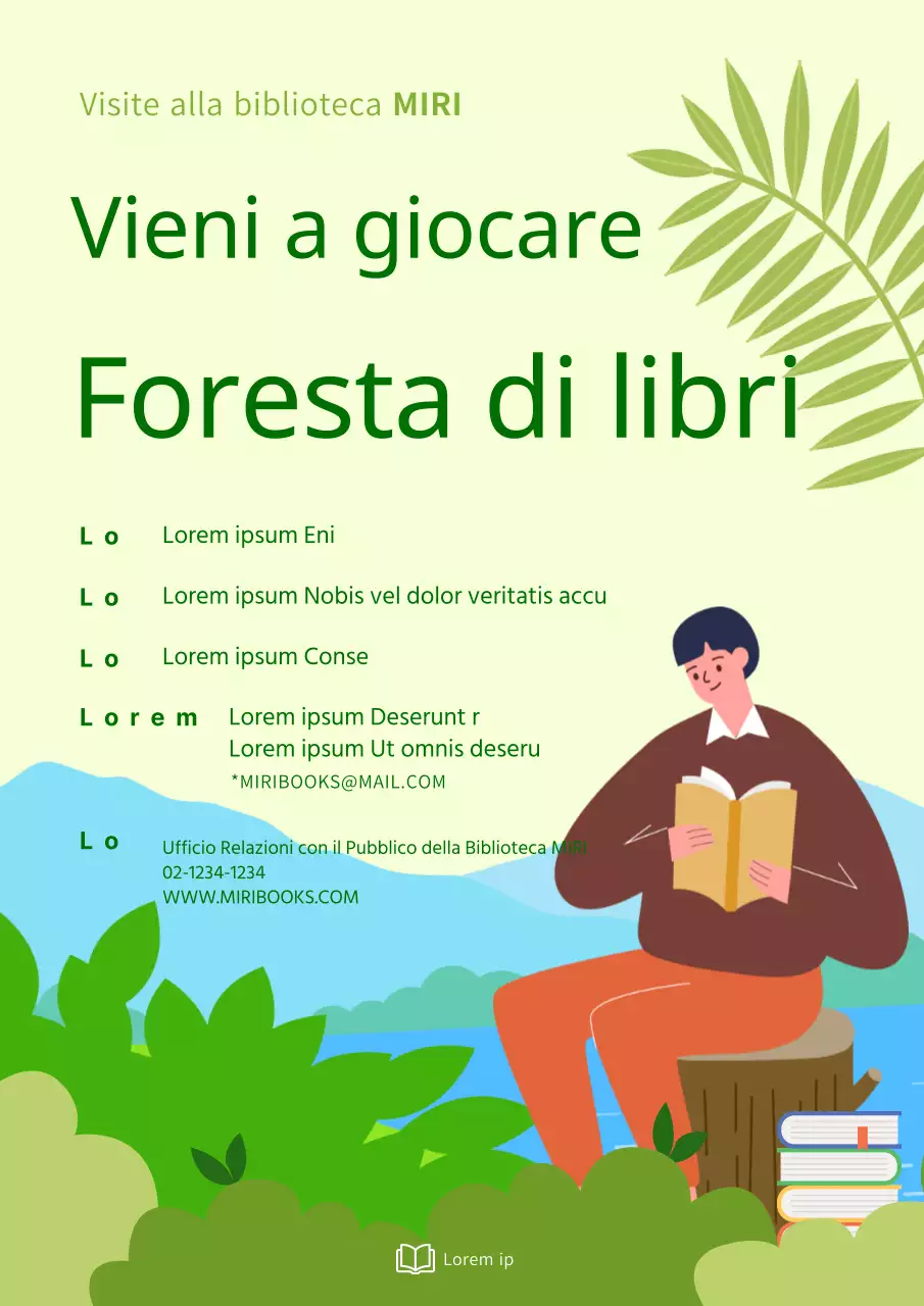 Volantino del programma della gita in biblioteca con abstract e discorso sullo stato dell'unione