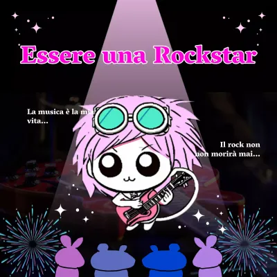 Gag rockstar meme tweet in bianco e rosa