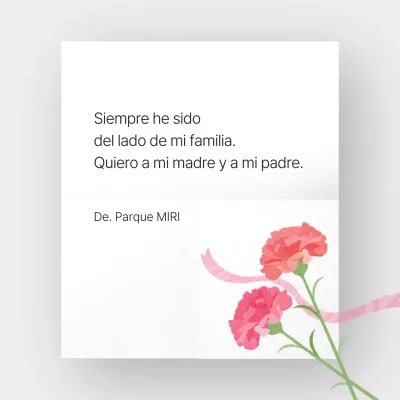 Papel de carta sencillo con claveles en gris para el Día de la Madre