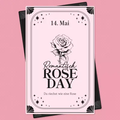 Bewerben Sie Ihre Veranstaltung zum Rosentag in Rosa und Schwarz