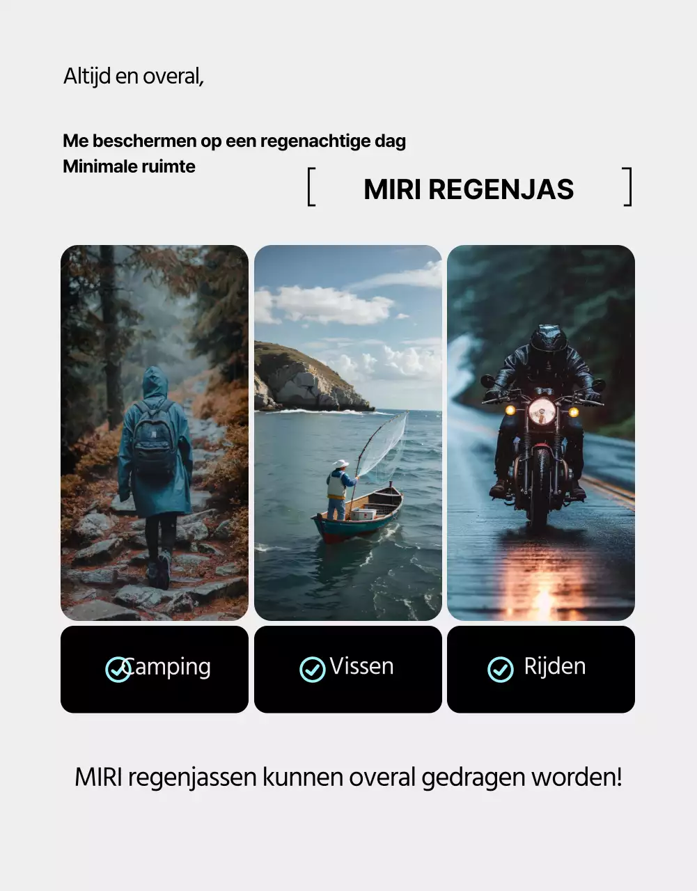 Over de zwart-blauwe regenjassen trend voor het regenseizoen