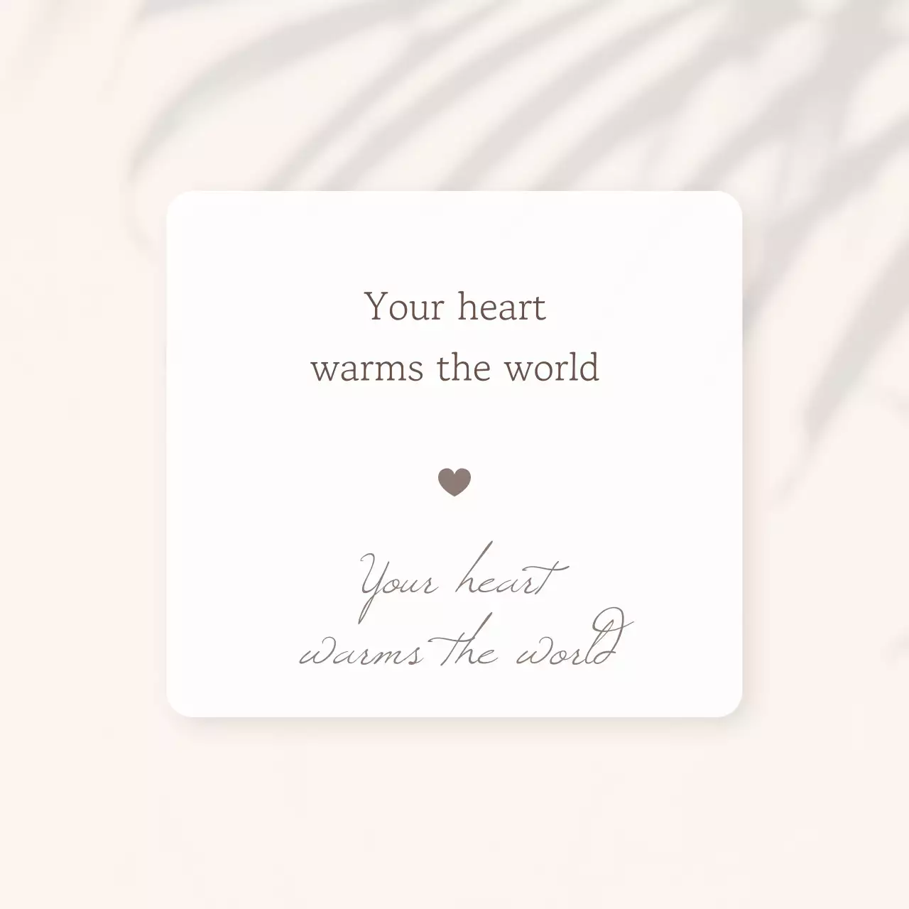 Beige Minimalist Love Greetings Card Social Media Post