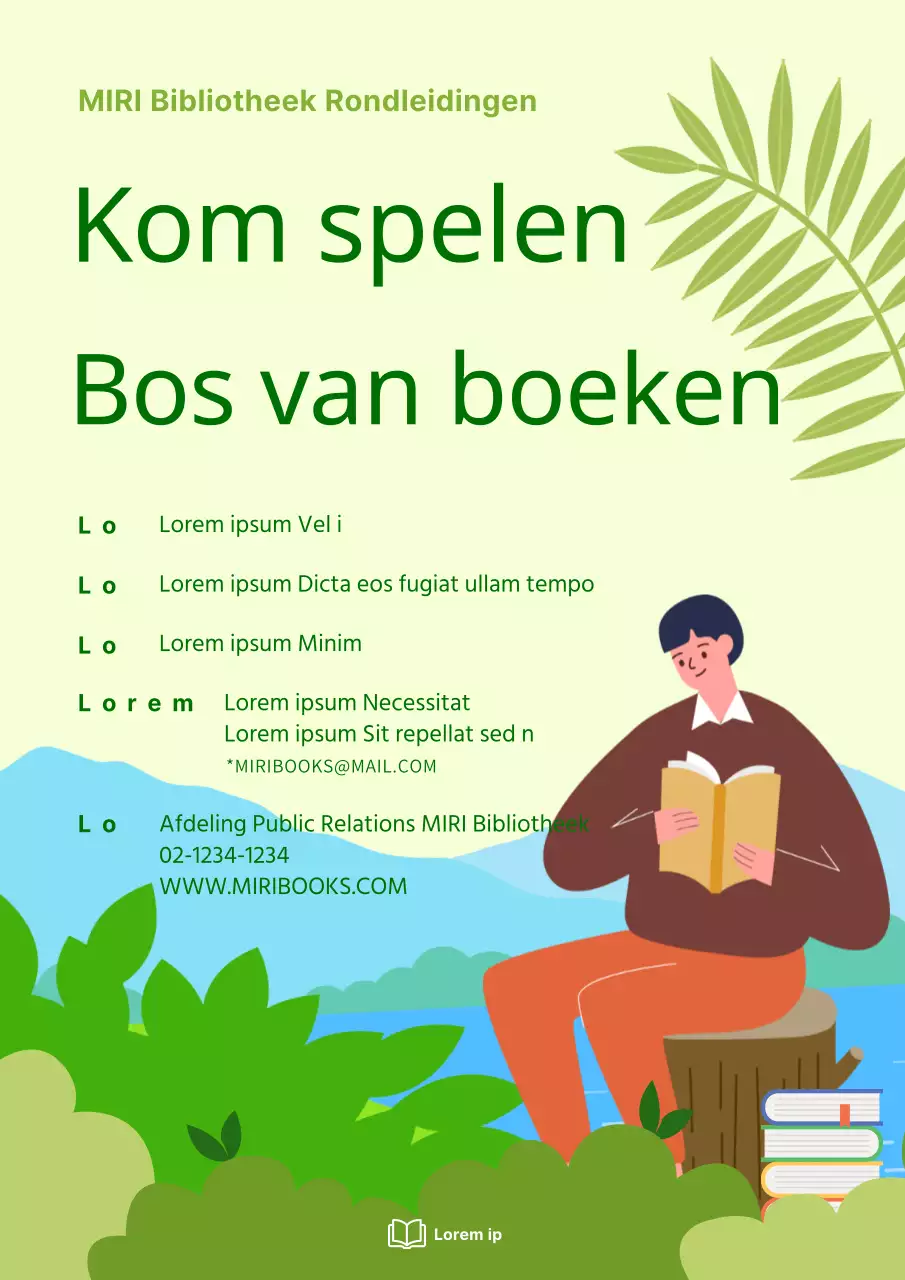 Leuke flyer voor excursie naar bibliotheek met samenvatting en state of the union toespraak