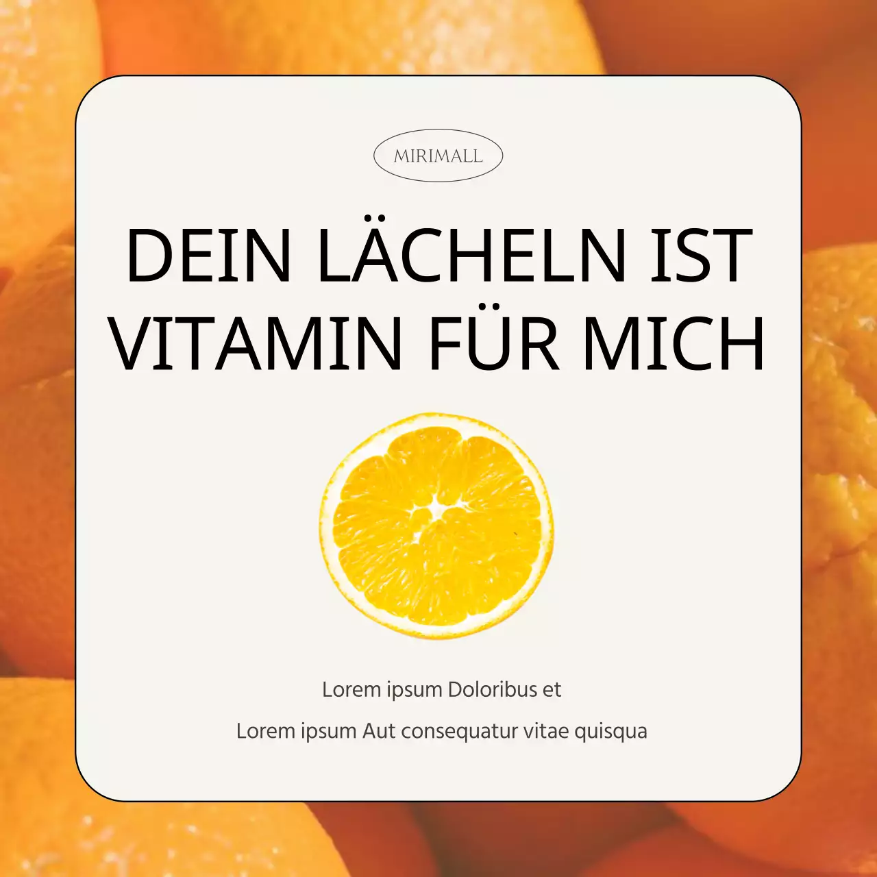 Einfache sentimentale Post in Gelb und Orange