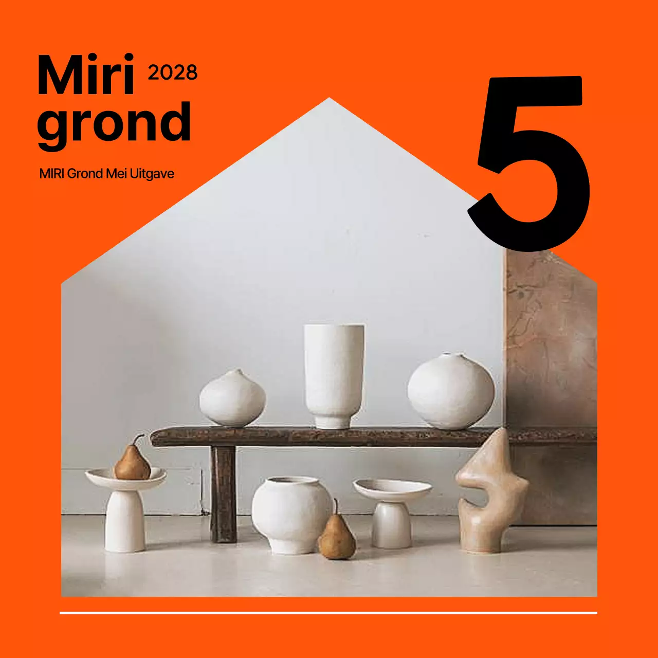 Moderne voorgemalen huuradvertentie in oranje