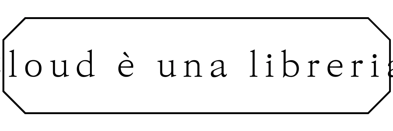 Una libreria semplice ed emozionale con bordi a forma di ottagono e font serif