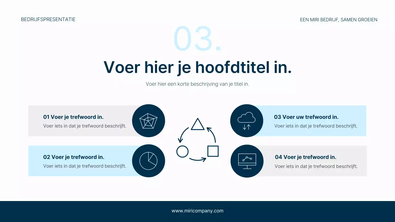Een eenvoudig zakelijk briefhoofd in marineblauw en lichtblauw voor je bedrijf