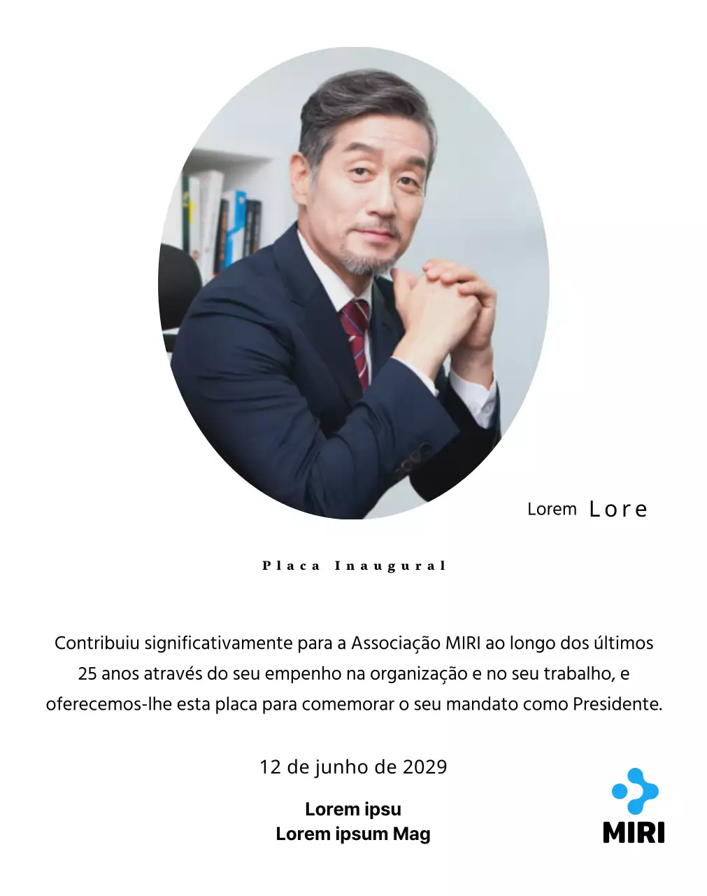 Uma placa inaugural de aspeto simples com o logótipo da sua empresa